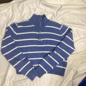 Made in Italy cropped cornflower blue - white stripe 100% cotton  American Eagle
